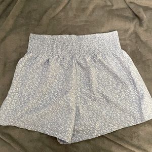 Blue/white floral shorts